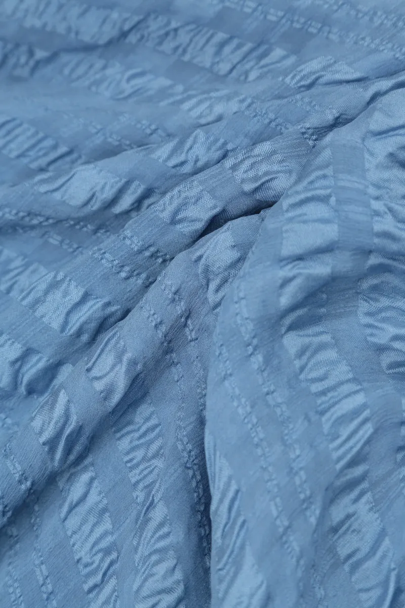 Fable Core WrinkleResistant Finish Layered Blue Nova Textured Light Silk Dress