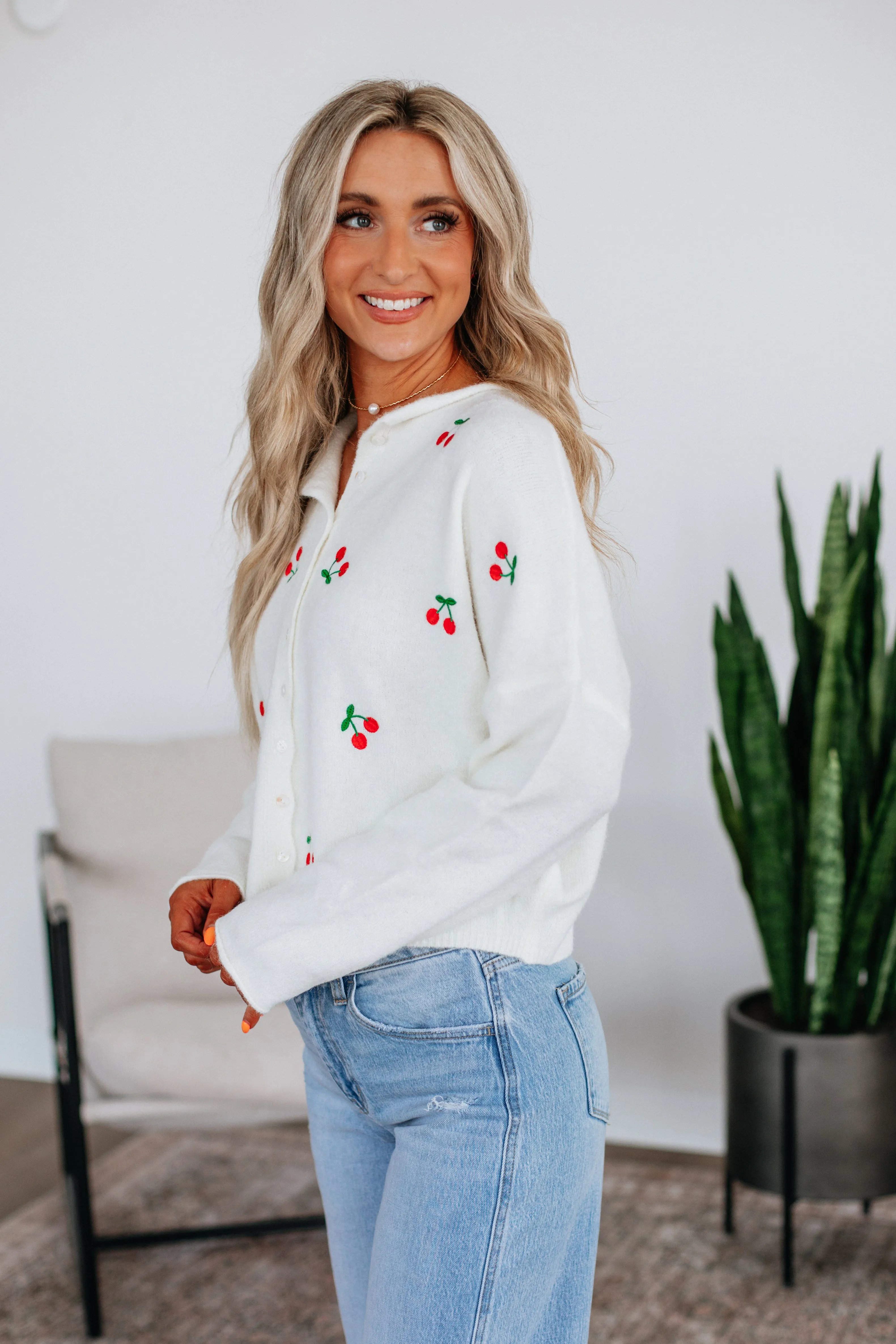 Fashion Layer Brooke Cherry Cardigan