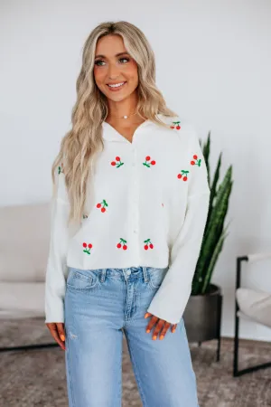 Brooke Cherry Cardigan Lightweight Merino