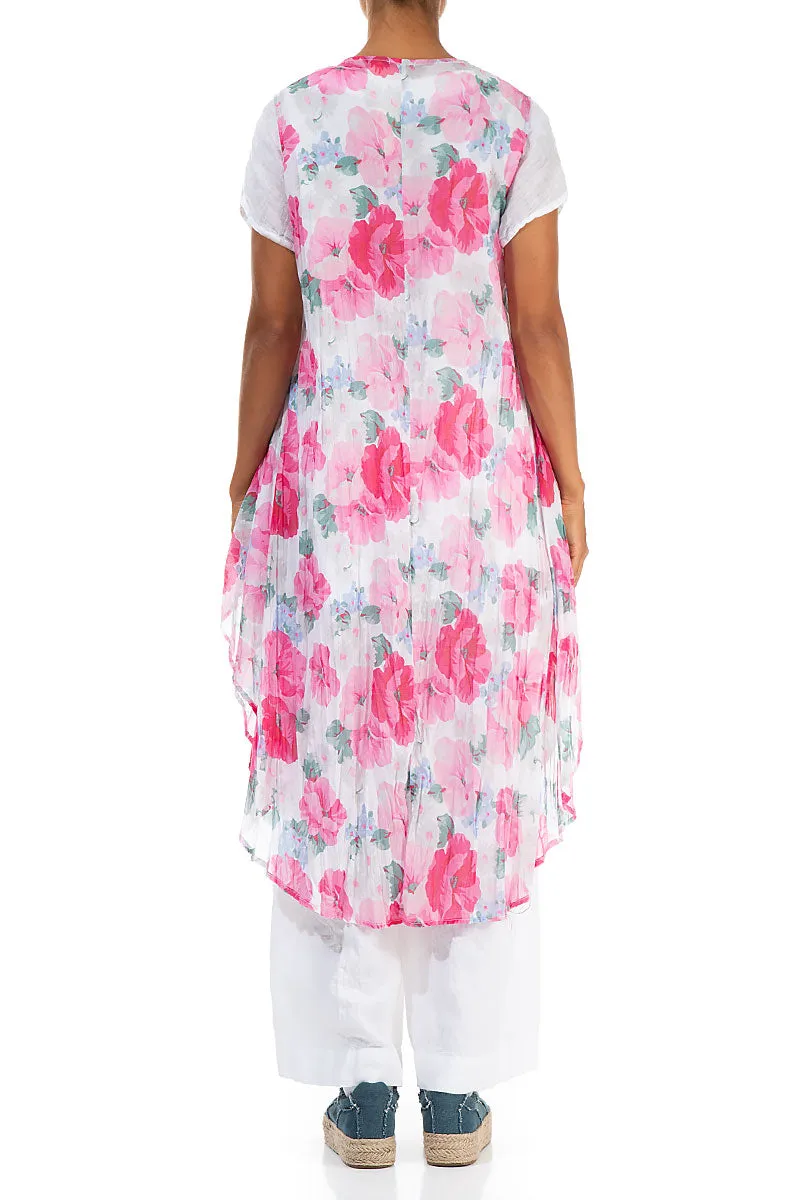 Comfortable Layer Buttoned Peony Blossom Cotton Tunic Vest