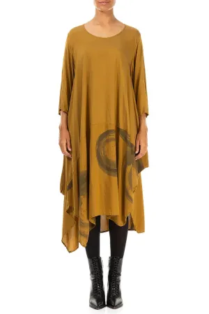 Asymmetric Mustard Silk Bamboo Dress Hero Glow AntiSlip Grip