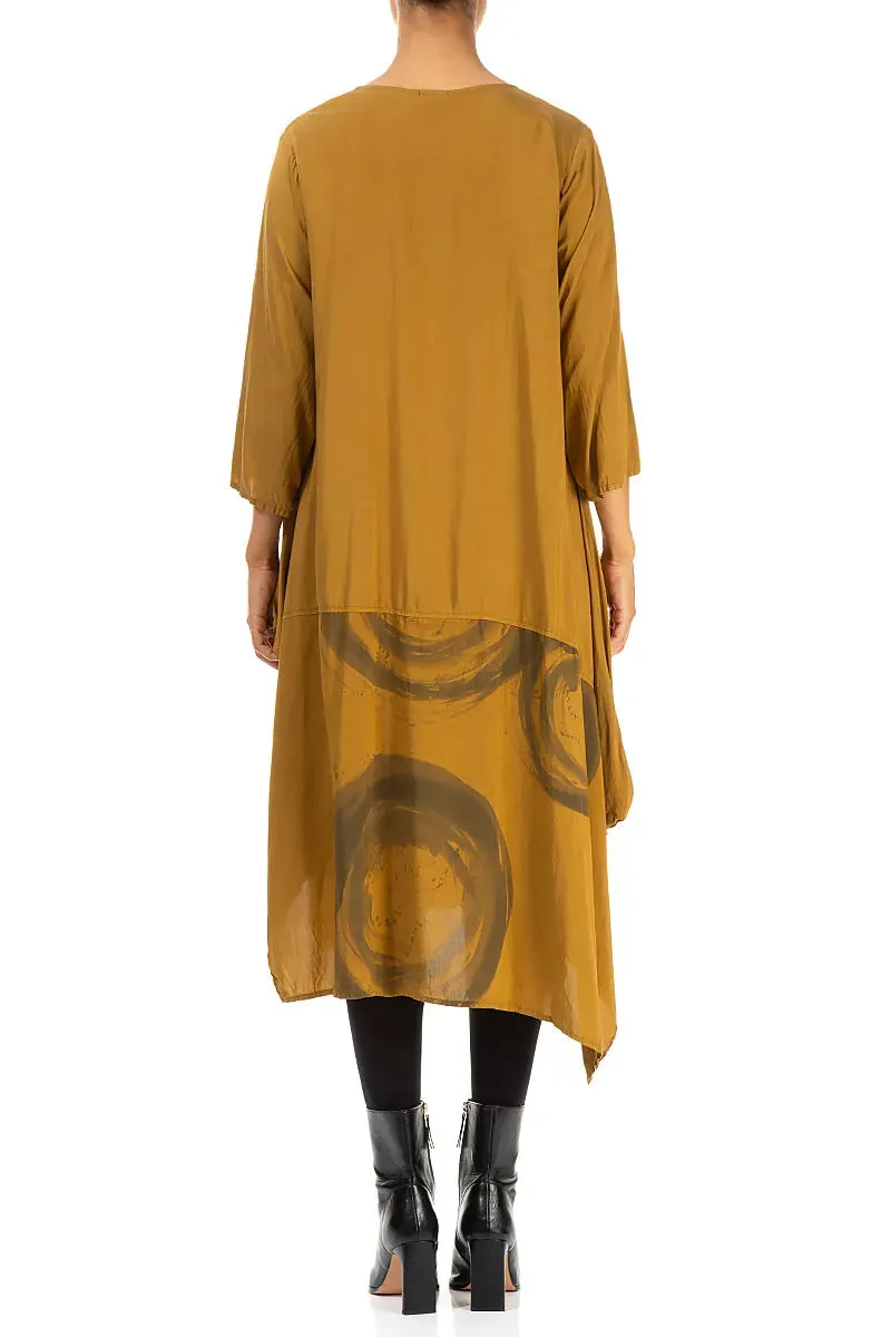 RecycledBlend Asymmetric Mustard Silk Bamboo Dress