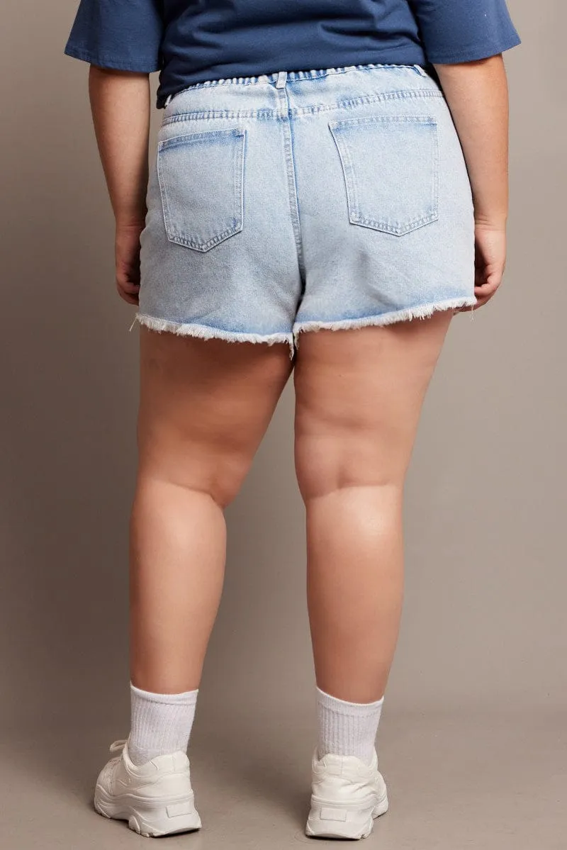 Denim Relaxed Shorts High Rise Outdoor Activity