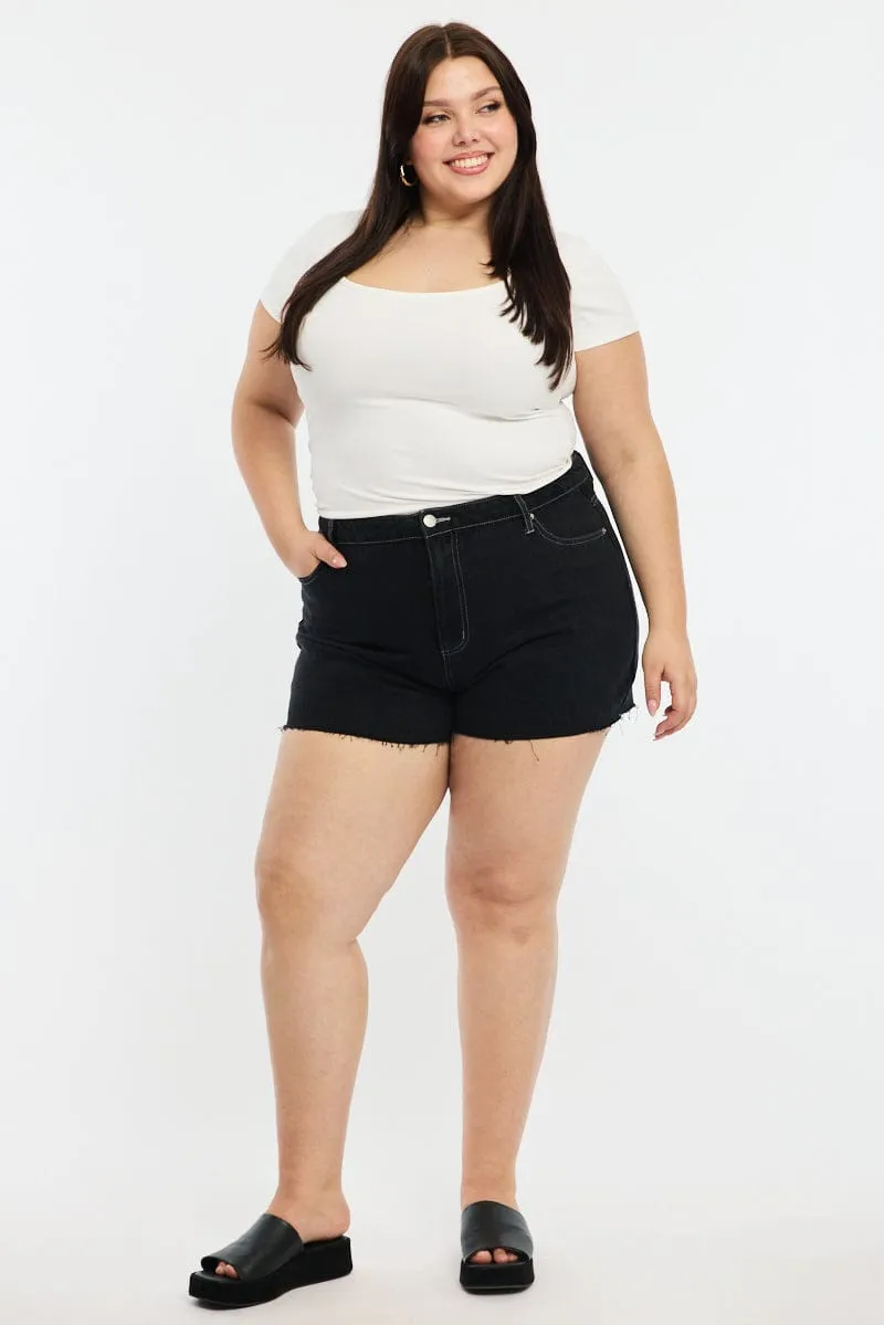 Denim Relaxed Shorts High Rise Active clothing AbrasionResistant Material