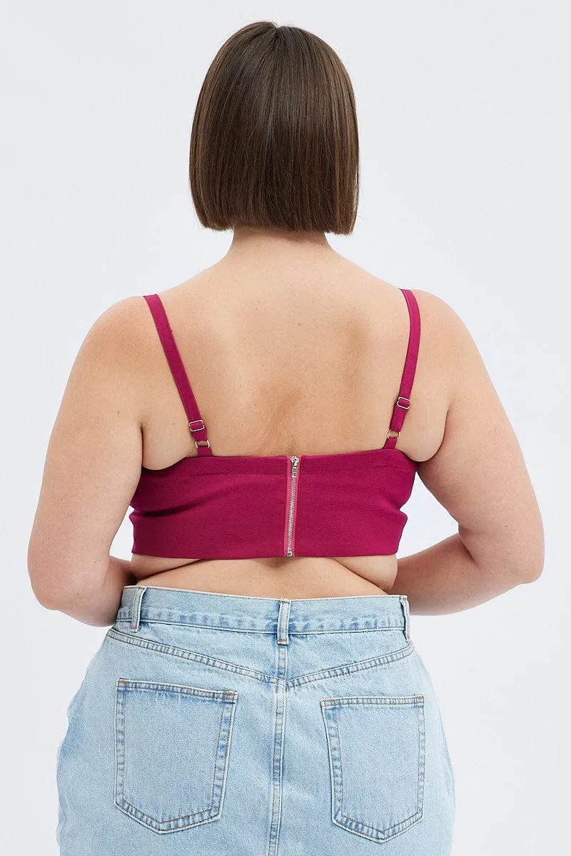 Summer Skirt PressureRelief Seams Purple Corset Top Sleeveless Crop