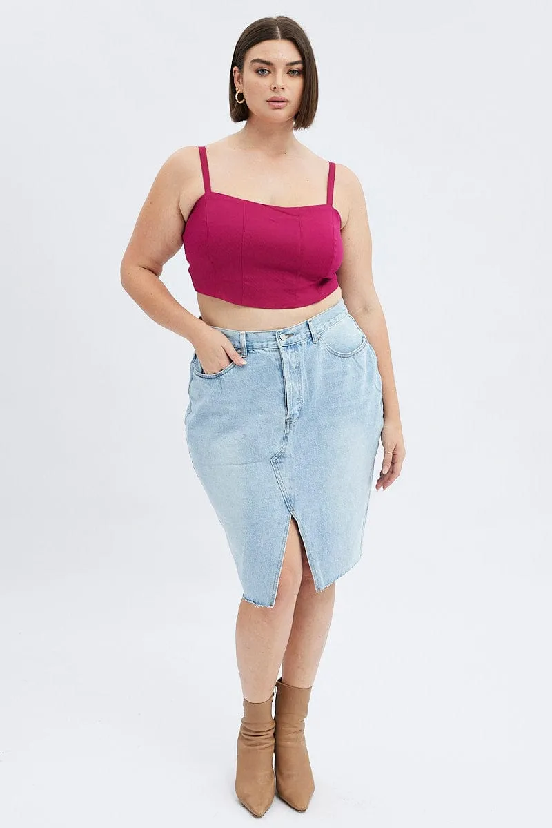 Relaxed Outfit Purple Corset Top Sleeveless Crop