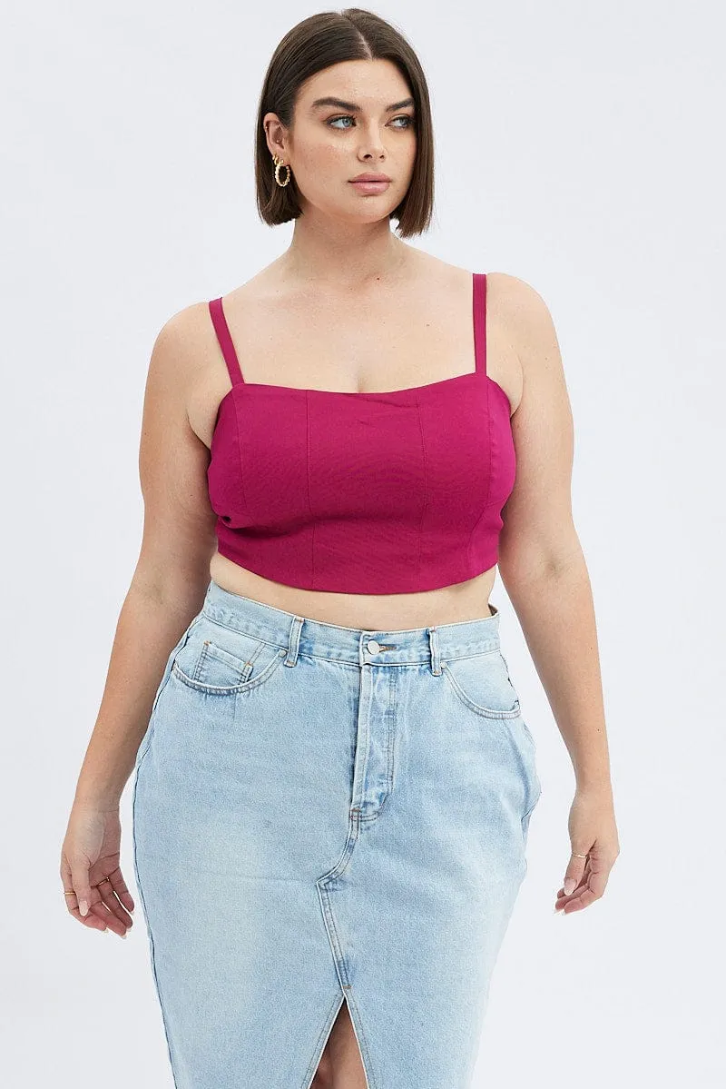 Purple Corset Top Sleeveless Crop Lounge Wear Casual Day