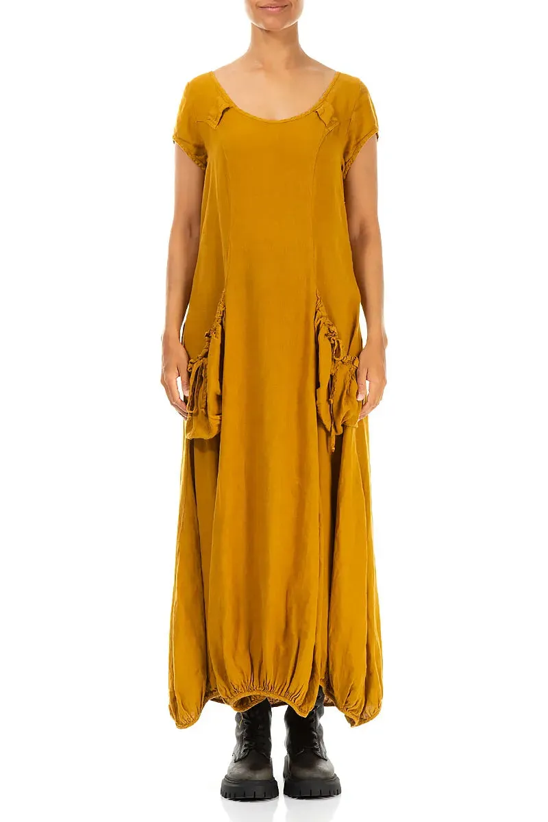 Draped Amber Linen Maxi Dress Linen Soul