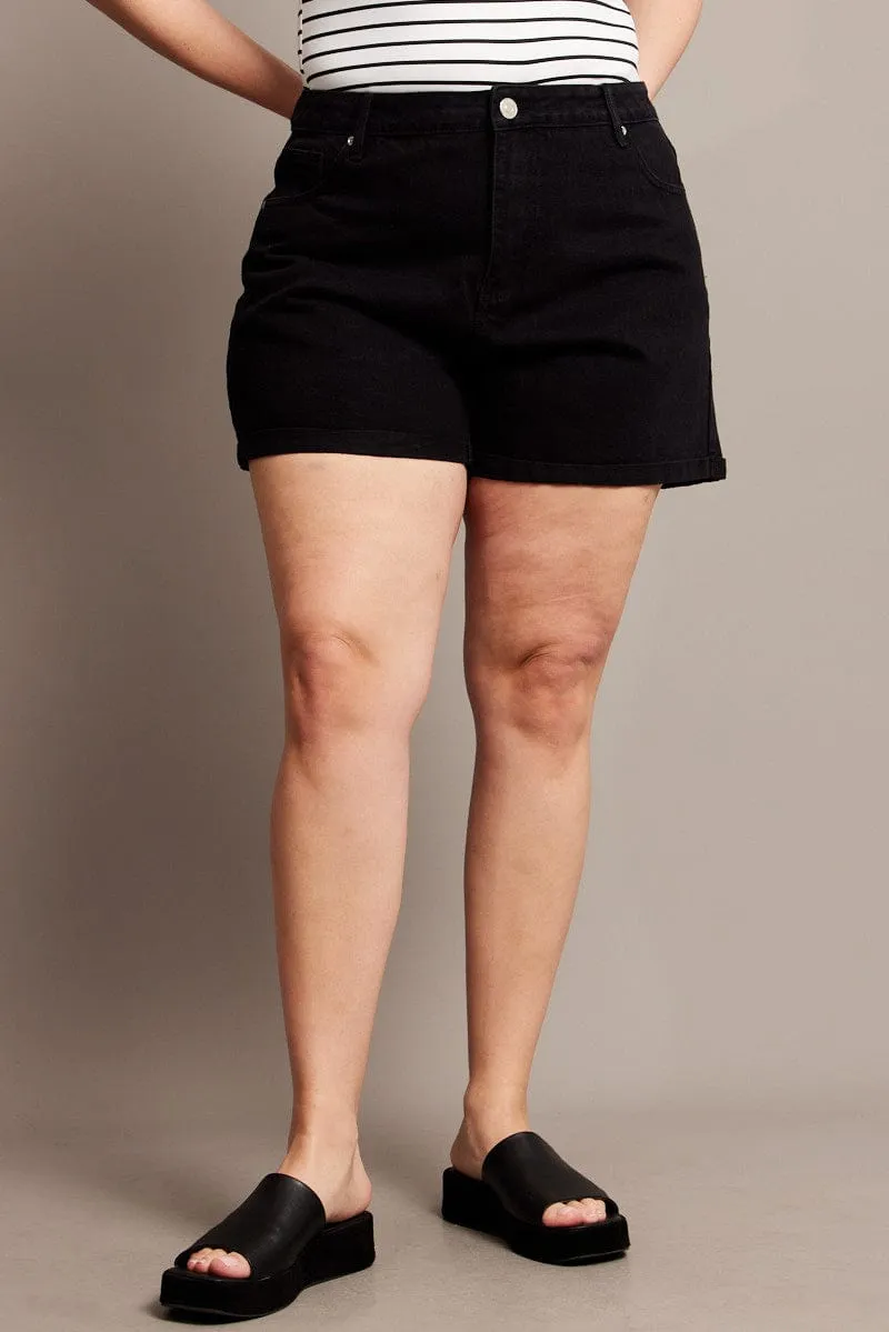 Black Mom Shorts High Rise SoftenedEdges Air Move