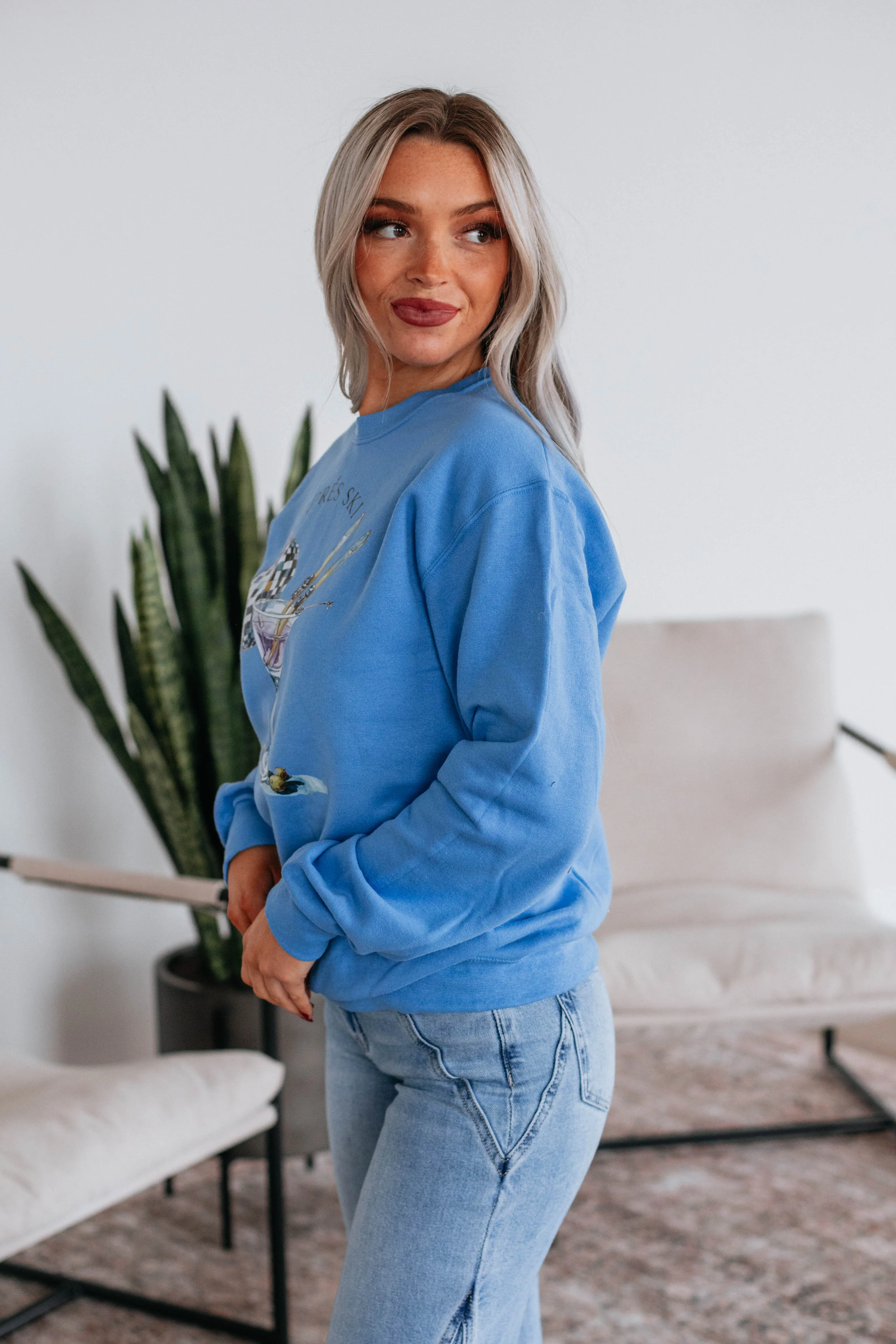 Apres Ski Martini Crewneck Winter Apparel SoftTouch