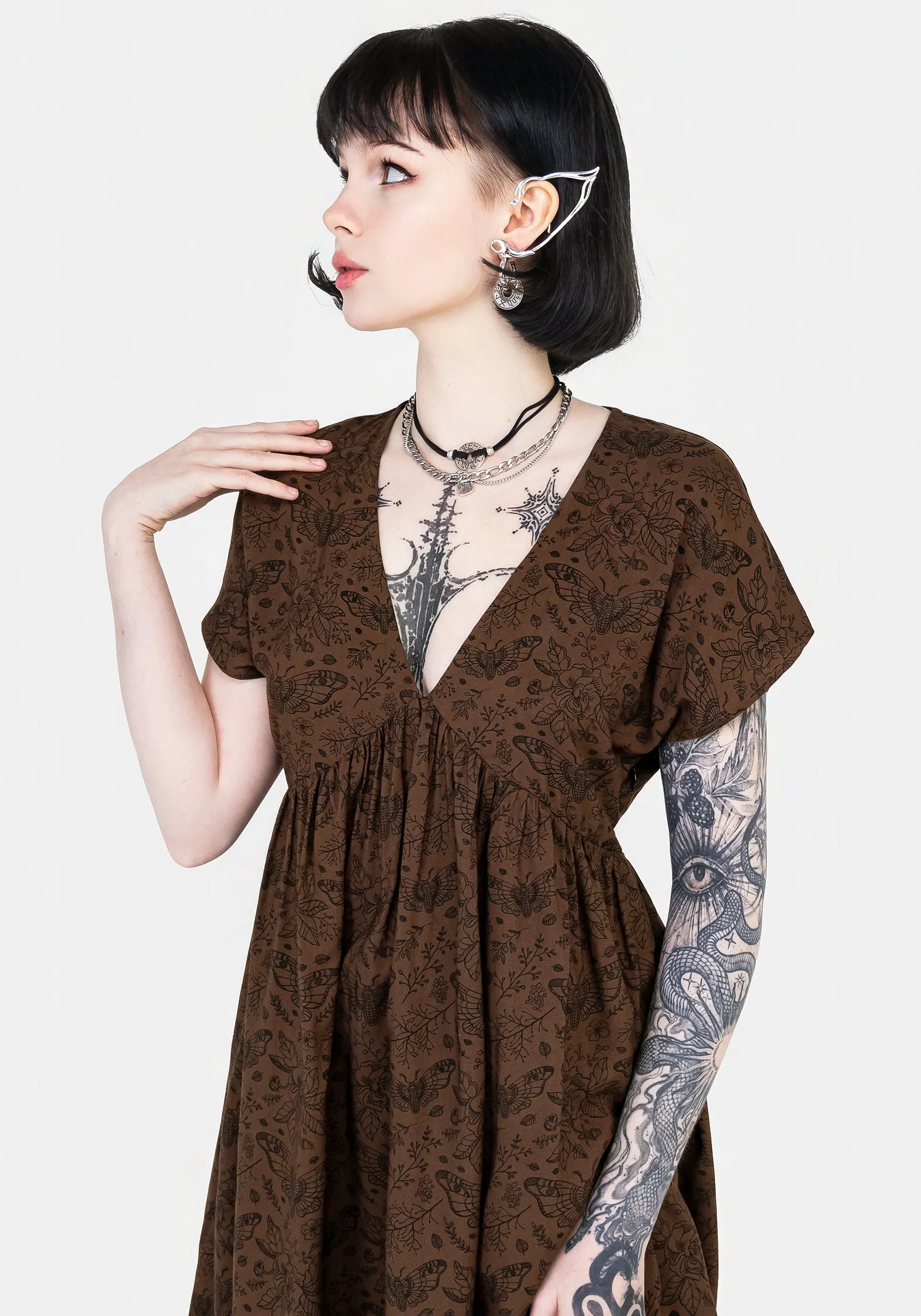 Fishtail Hem Finish Rosamoth Mini Smock Dress
