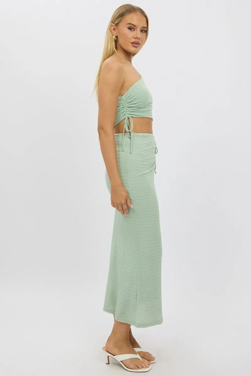 Green Bodycon Dress One Shoulder Maxi Seasonal Fashion WaterRepellent Coating