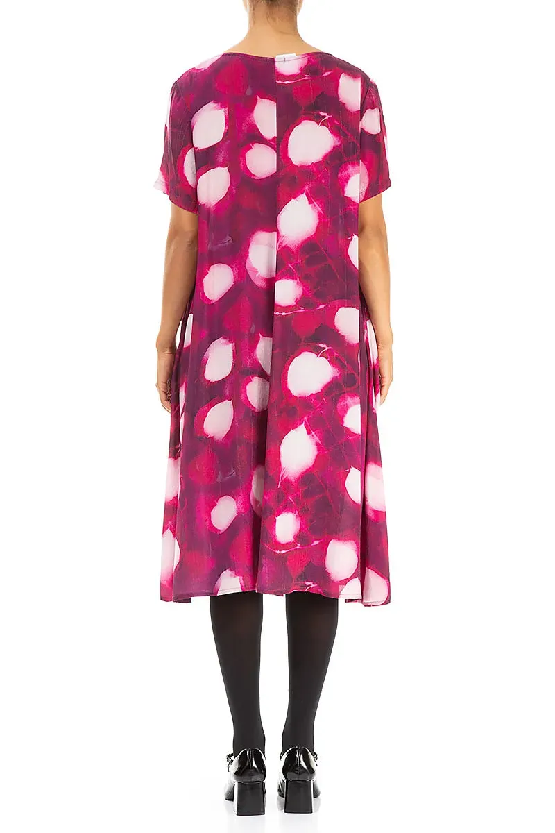 V-Neck Pink Dream Viscose Dress retro look Movement Friendly