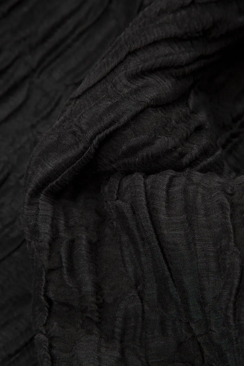 Balloon Black Circle Silk Linen Dress LowBulkFabric