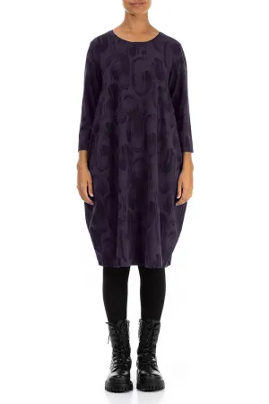 Balloon Vintage Violet Paintwave Cotton Dress Modern Fashion
