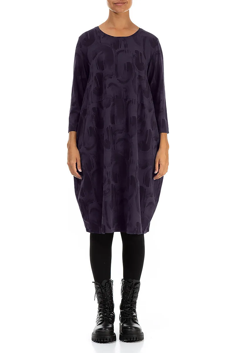 Balloon Vintage Violet Paintwave Cotton Dress Modern Fashion