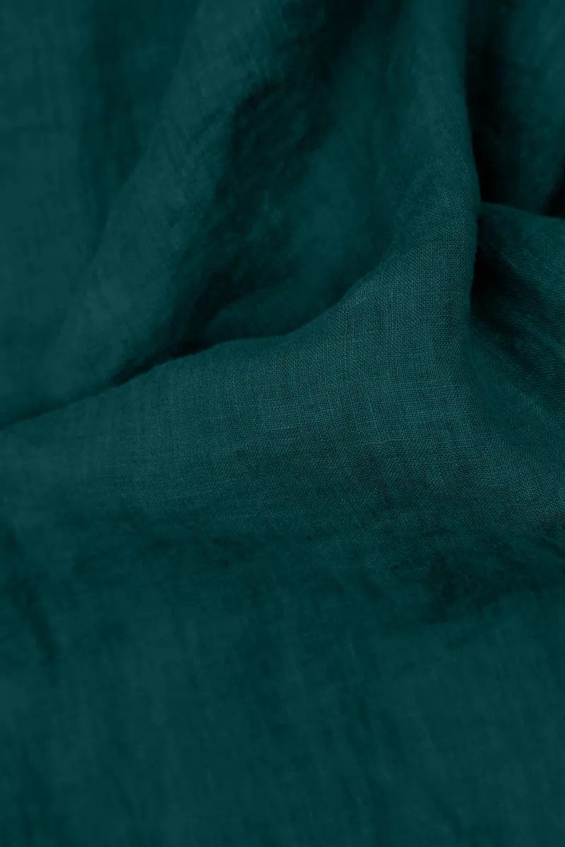 Breathable Stretch Fabric Peacock Linen Dungaree Dress