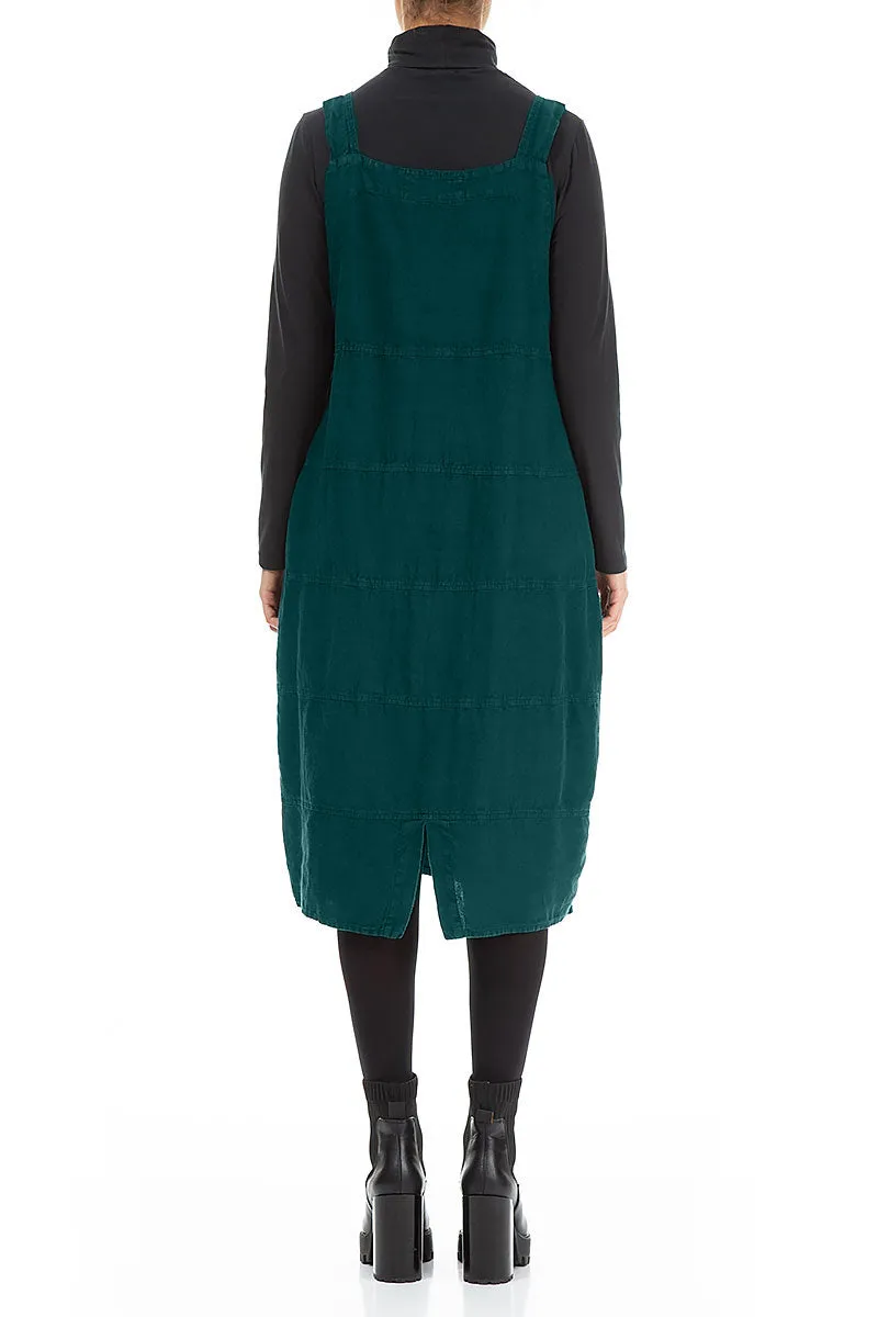 Peacock Linen Dungaree Dress Virtual Mode