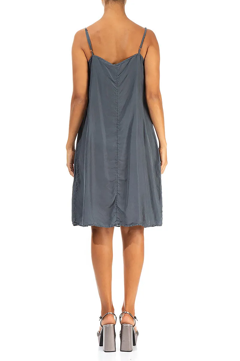 Strappy Graphite Pure Silk Dress Rain Fit FrictionReducing Lining