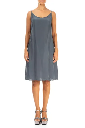 ConvertibleStyle Recycled Fit Strappy Graphite Pure Silk Dress