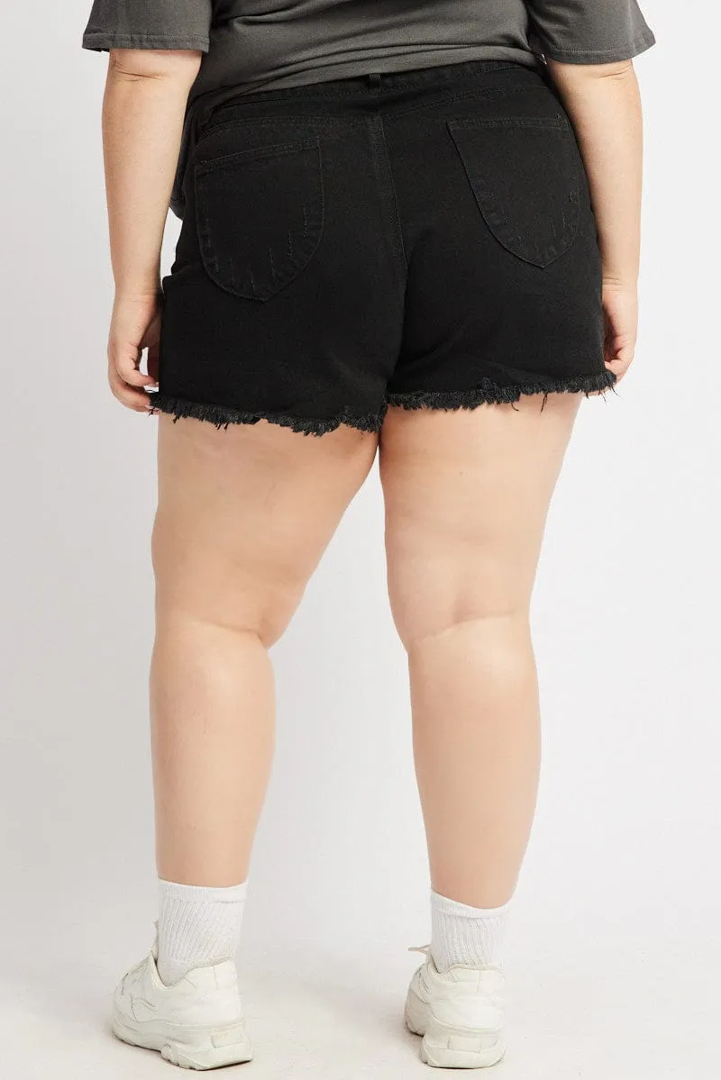 Black Relaxed Shorts QuickDry Moon Beam