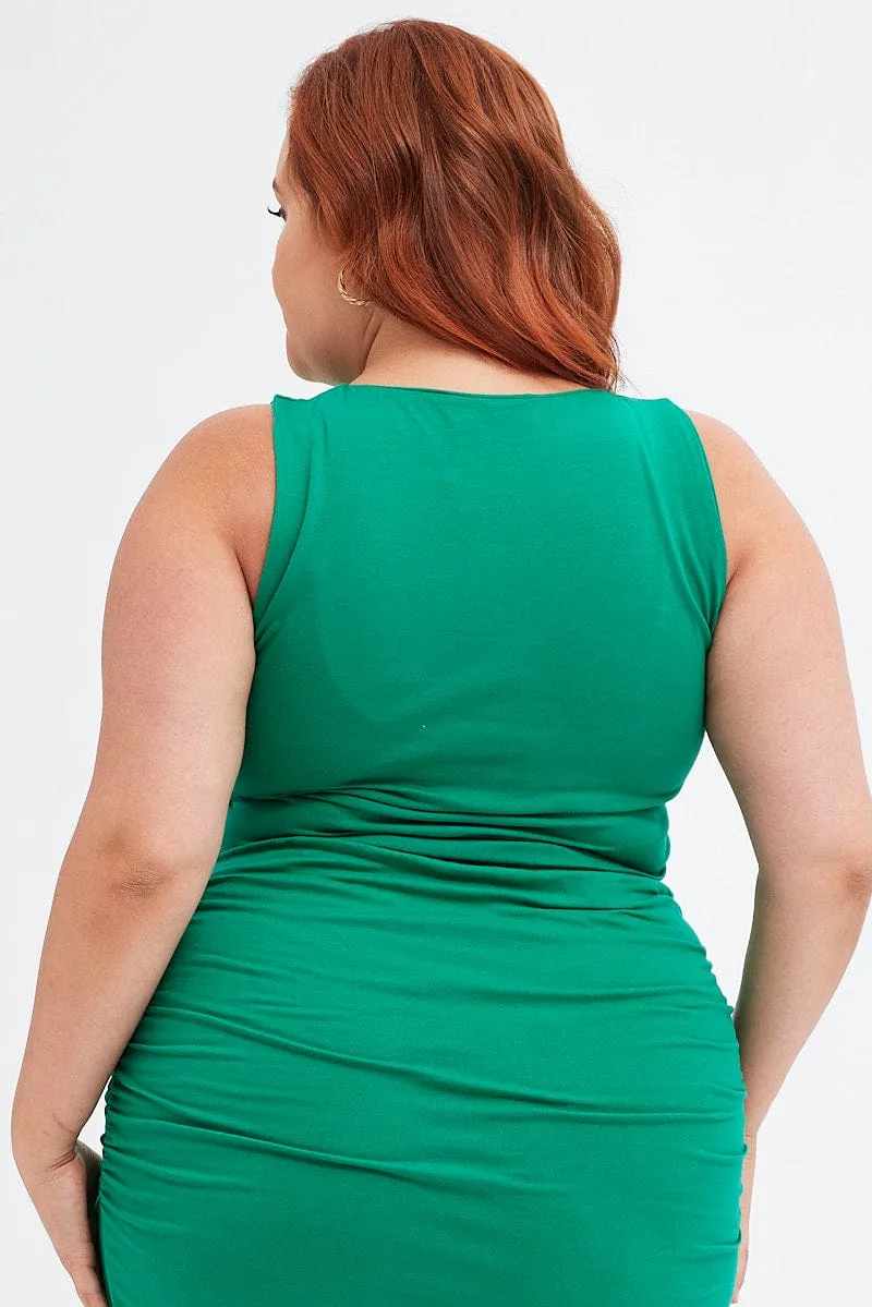 FlexibleFit Green Tank Top Sleeveless Double Layer Jersey