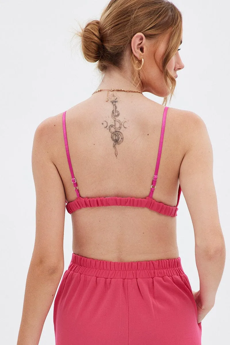 Pink Crop Top Seamless SeamlessConstruction Active Apparel