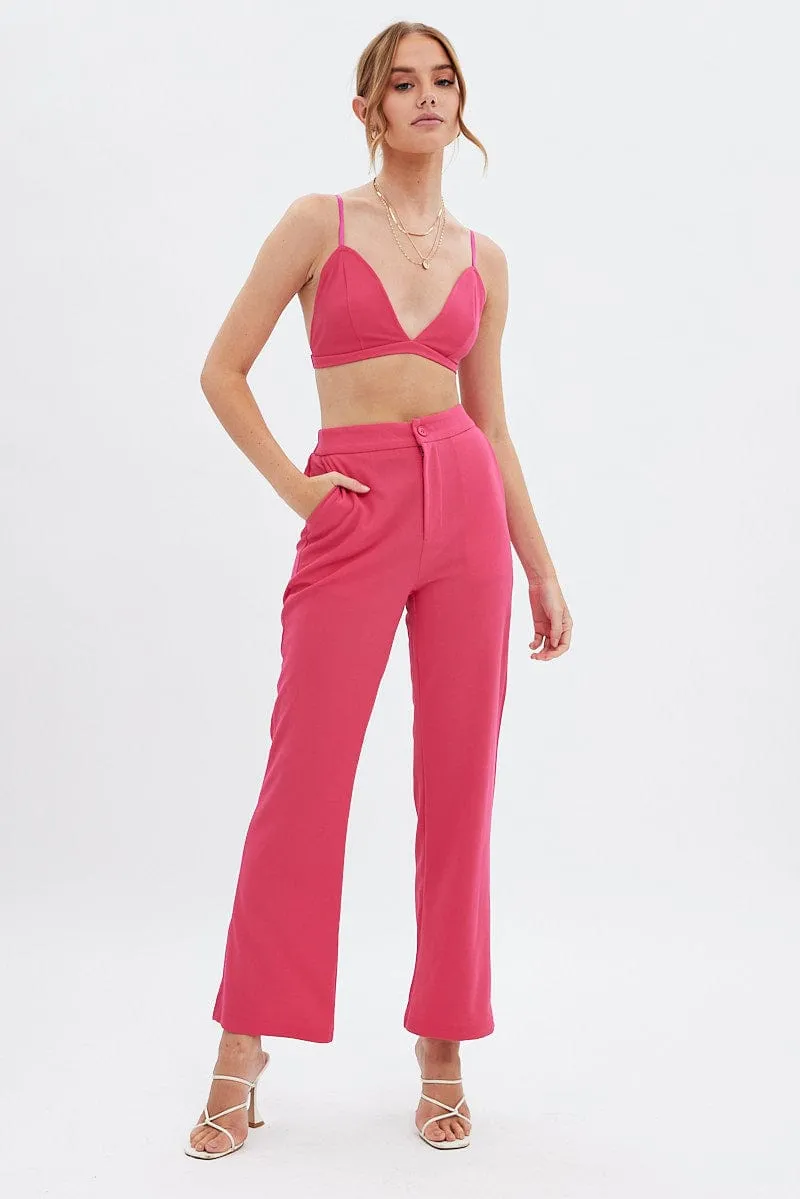 Seamless Design Pink Crop Top Seamless