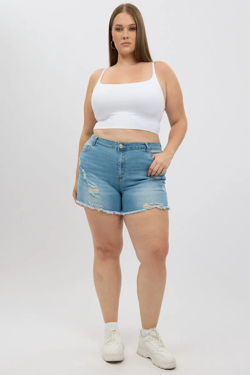 Denim Skinny Shorts High rise Wind Ease AntiPillingTechnology