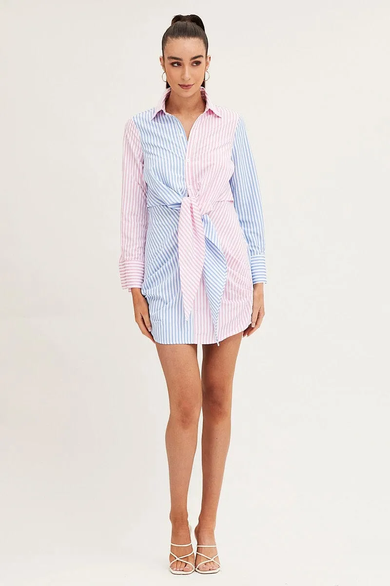 AbrasiveReinforcedZones Stripe Shirt Dress Long Sleeve