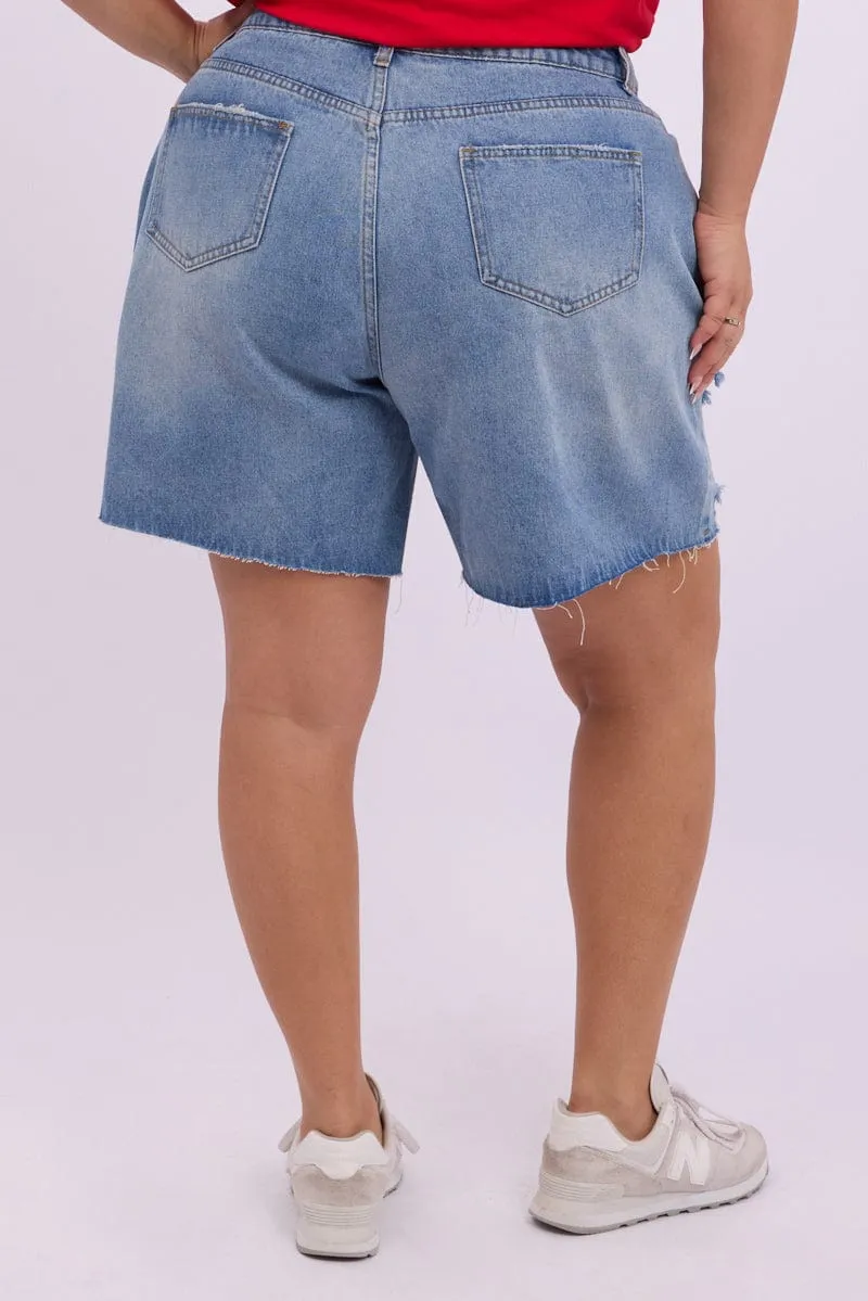 Denim Jorts Shorts Mid Rise StaticResistant Baby Soft
