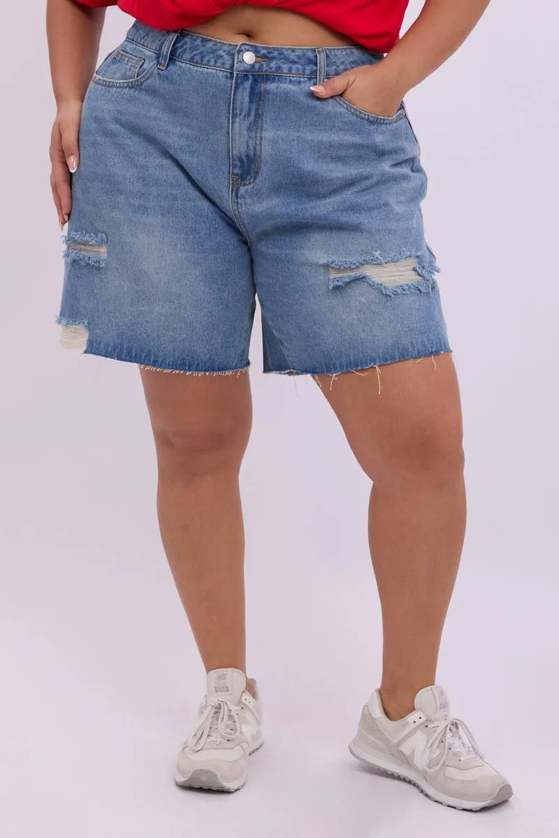 Formal Look Denim Jorts Shorts Mid Rise