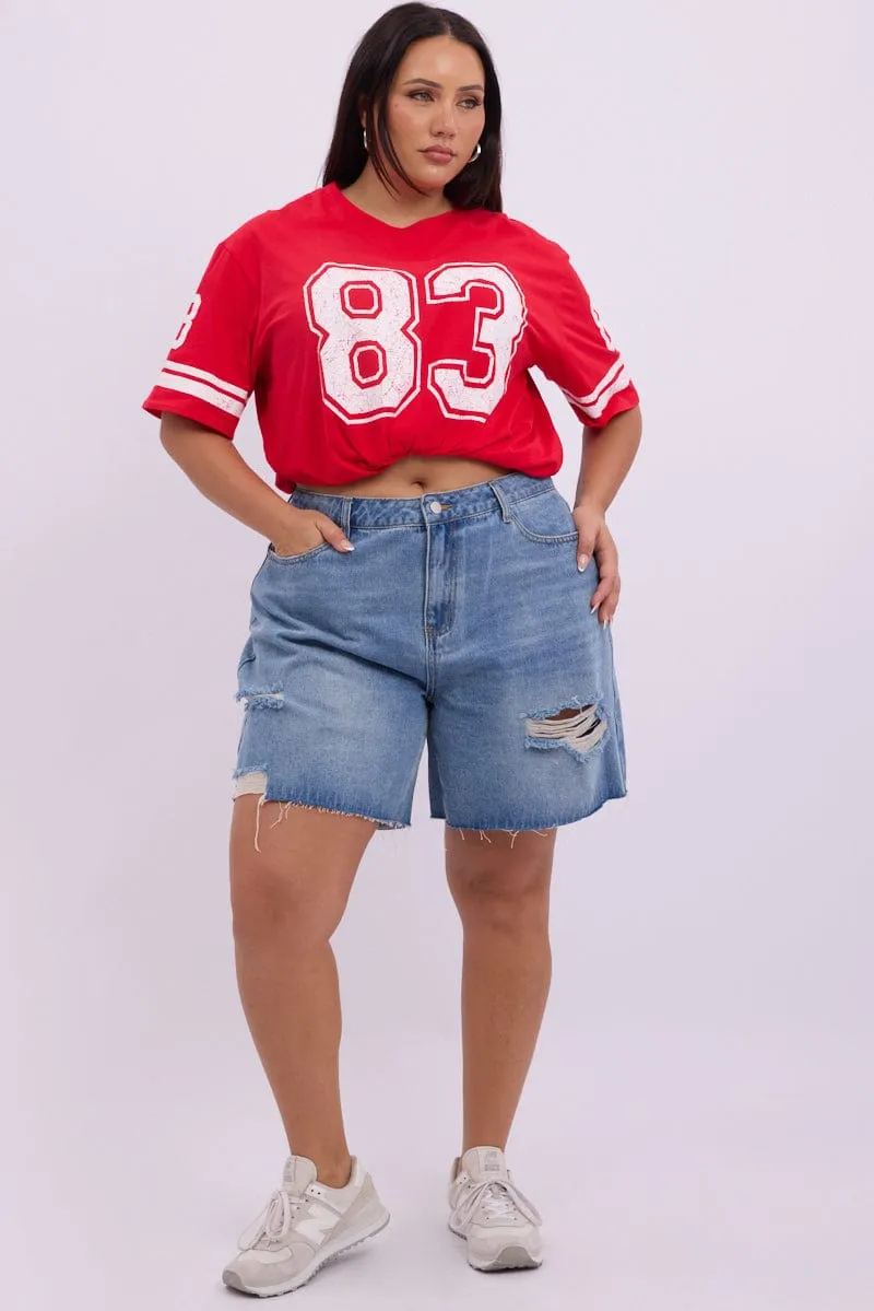 QuickDryingTech Denim Jorts Shorts Mid Rise