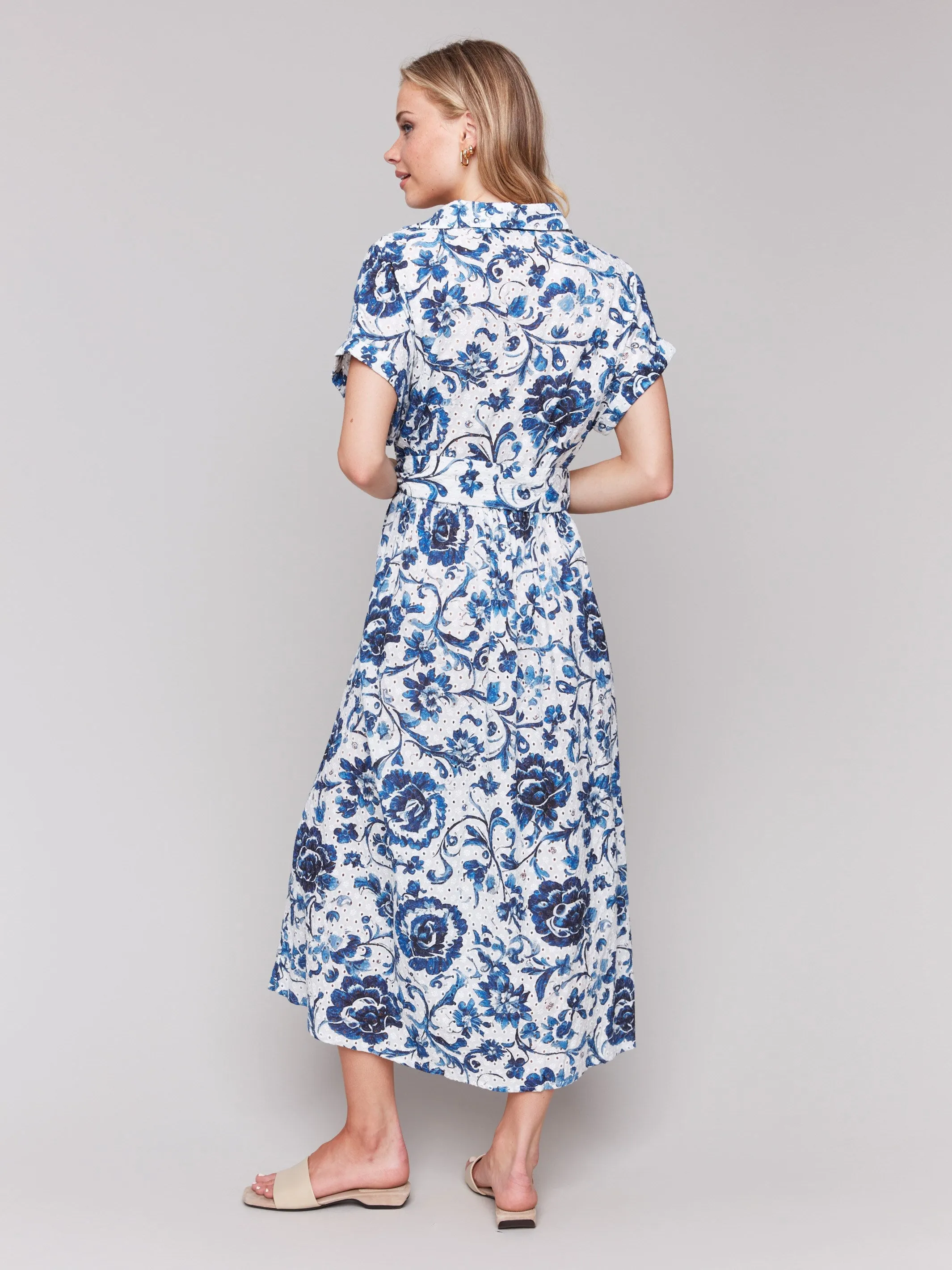 Floral Print Cotton Maxi Dress - Delphinium Teen Fresh Easy Tunic
