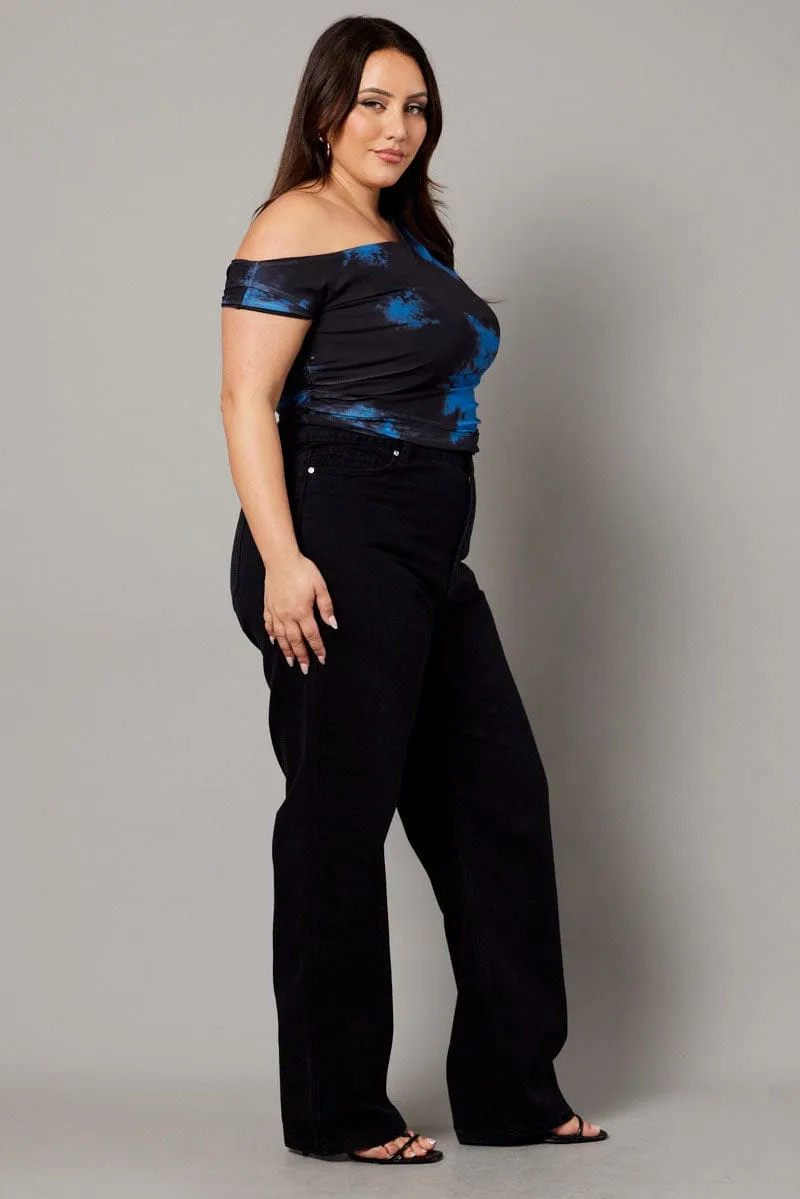 Blended Style Black Mom Jeans High Rise