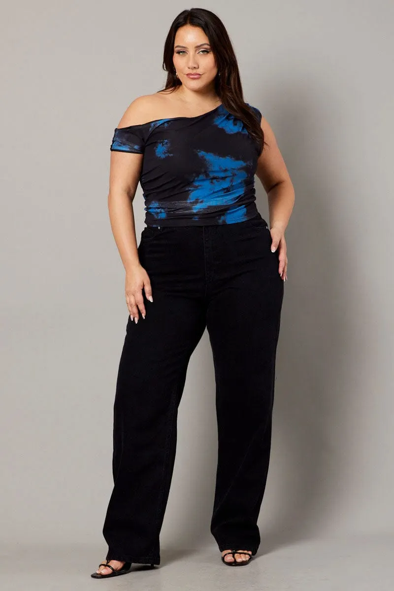 Black Mom Jeans High Rise Laser Cut Edges