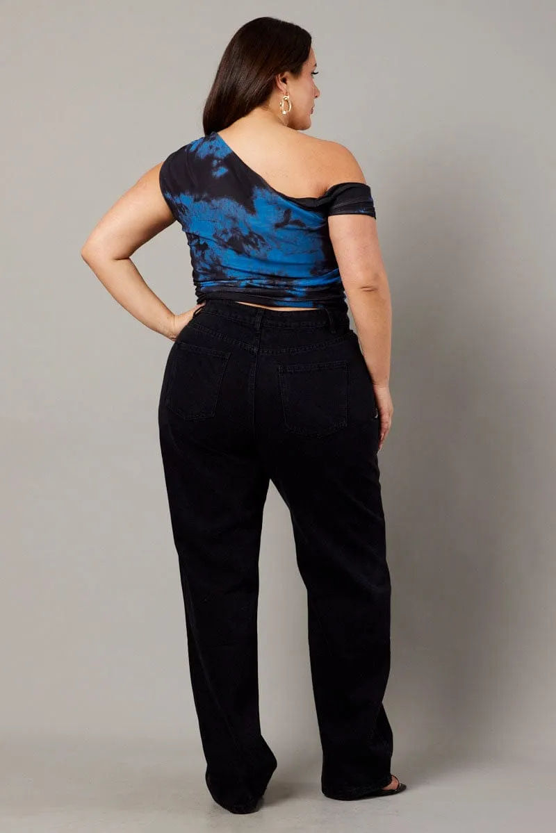 Black Mom Jeans High Rise Evening Stroll Comfy Basic Layers