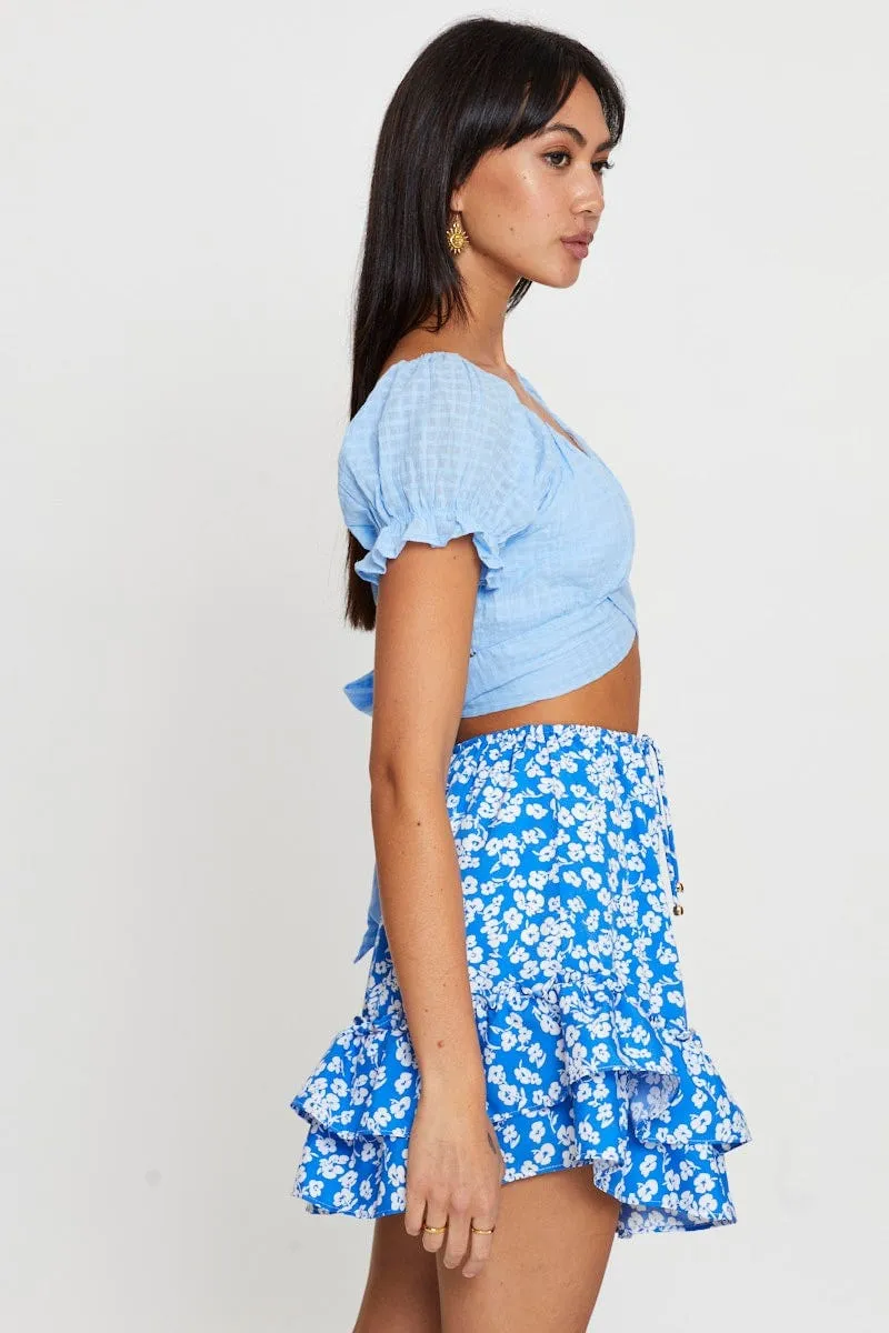 Print Flare Skirt Mini High Rise Statement Piece Chill Wear