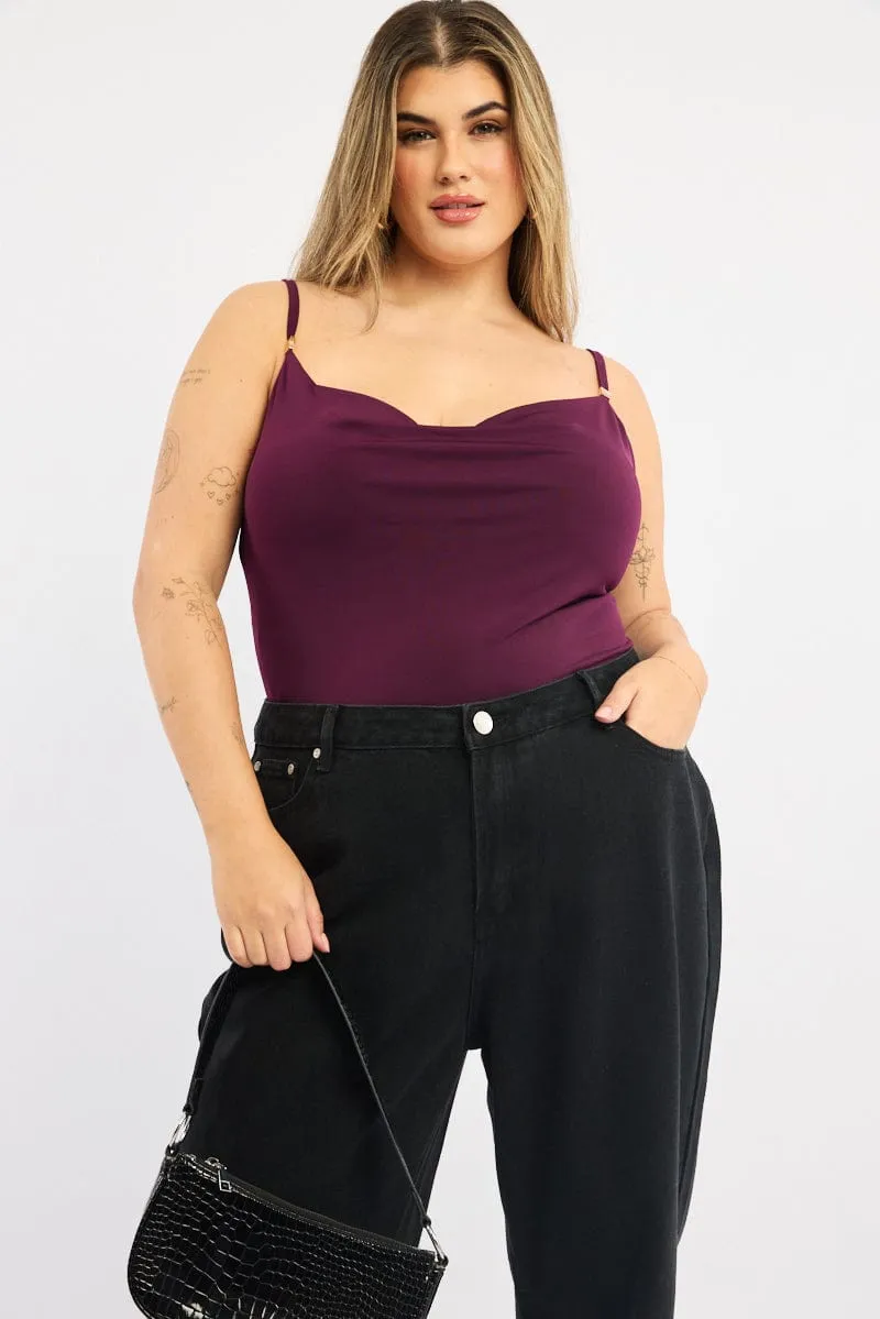 Global Cool Red Cowl Neck Bodysuit