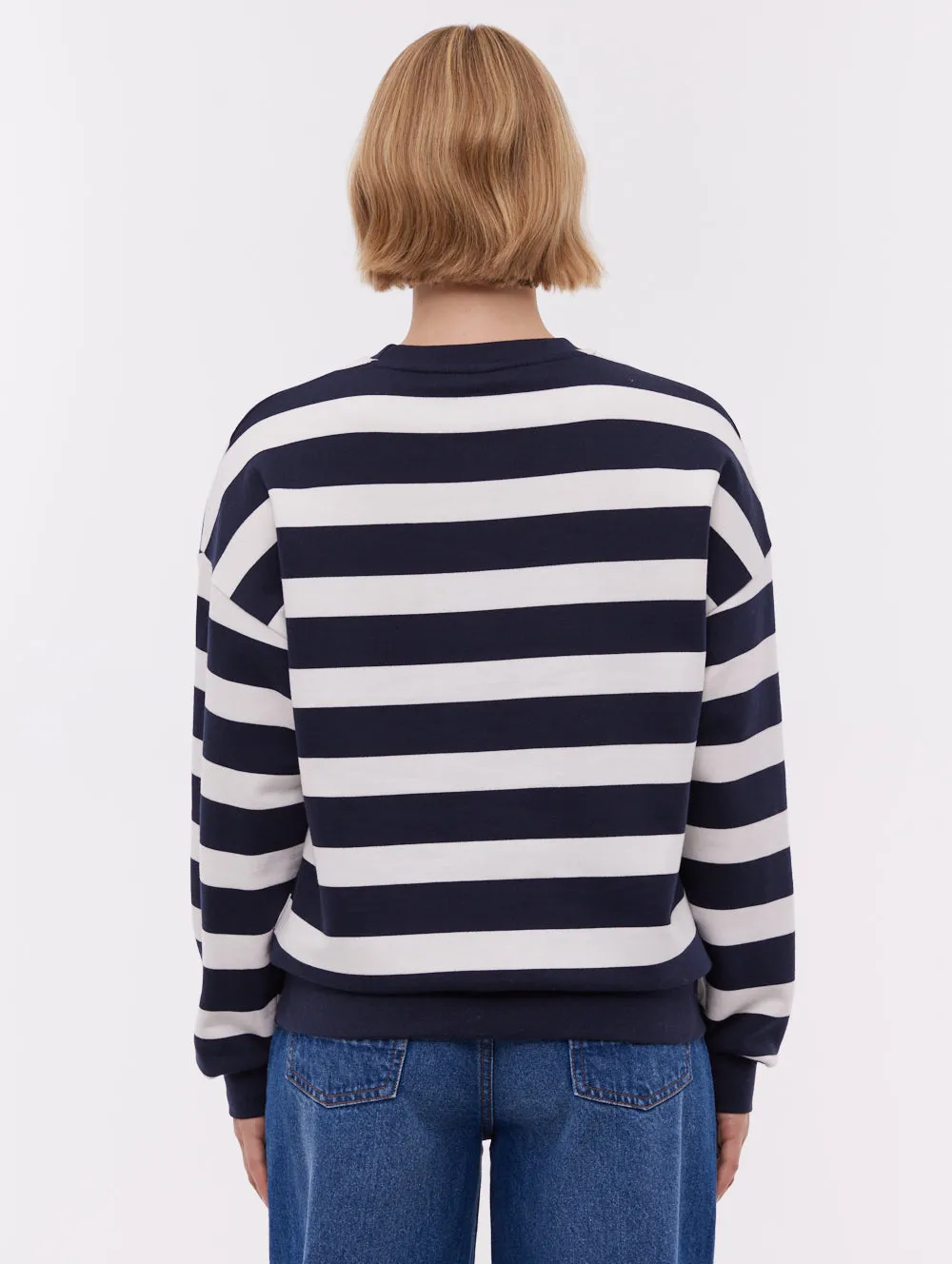 FastDrying Inner Layer Cozy Fit Jaye Collegiate Striped Crew Neck - Blue