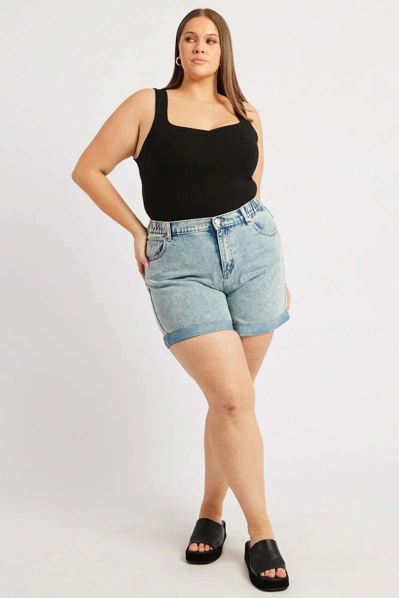 Black Bodysuit Sleeveless Supersoft Active Style