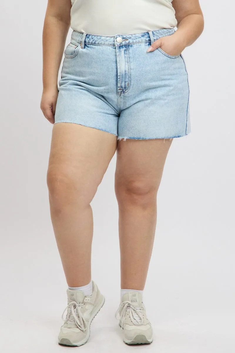 Outdoor Footwear Denim Knee Length Shorts High Rise