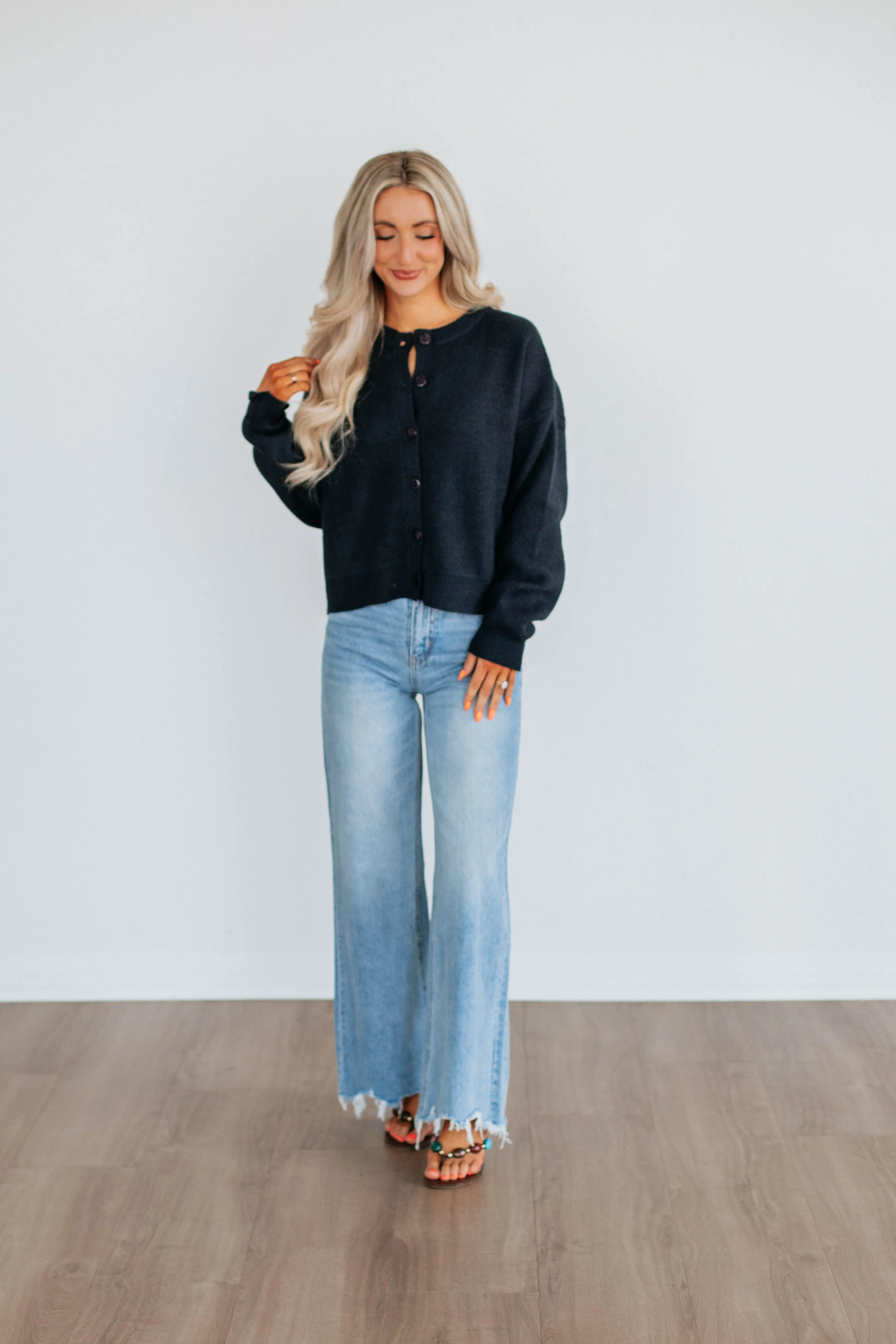 Stretch Knit Technology Casual Knit Wear Kassi Cardigan - Navy