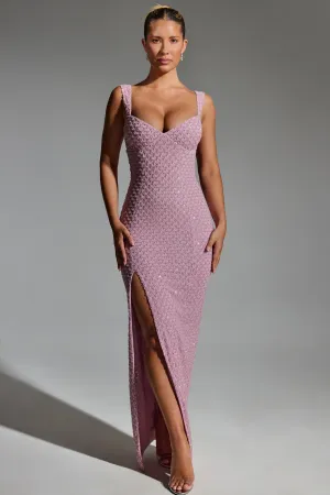 Embellished Open-Back Maxi Dress in Mauve Versatile occasion dress