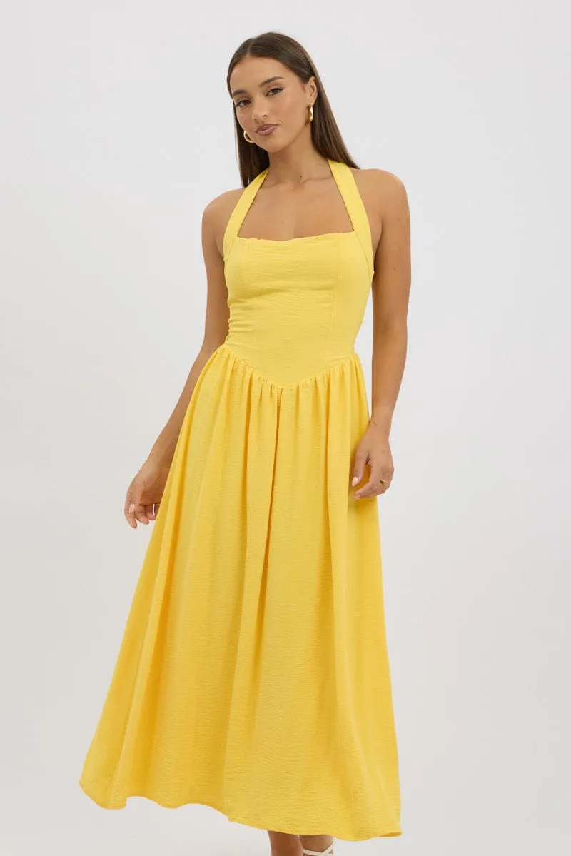 Yellow Maxi Dress Halter Neck Relaxed and stylish dress Boho Soul