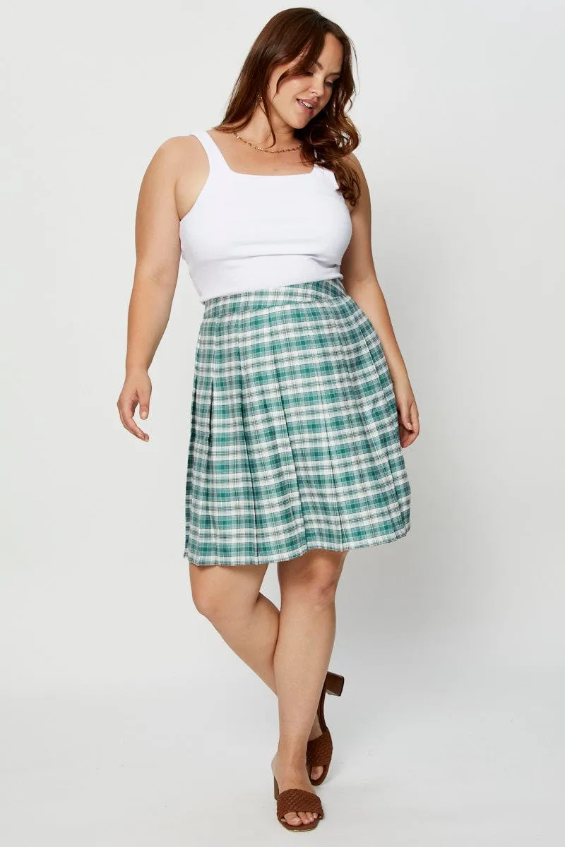 Soft Focus Quick Dry Technology Check Mini Tennis Skirt Pleated