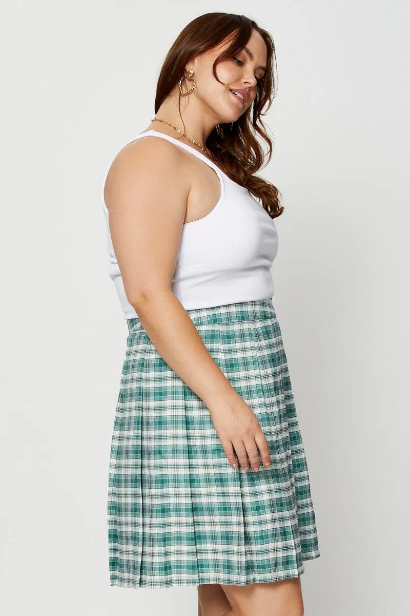 Check Mini Tennis Skirt Pleated Slow Fashion Breezy Style