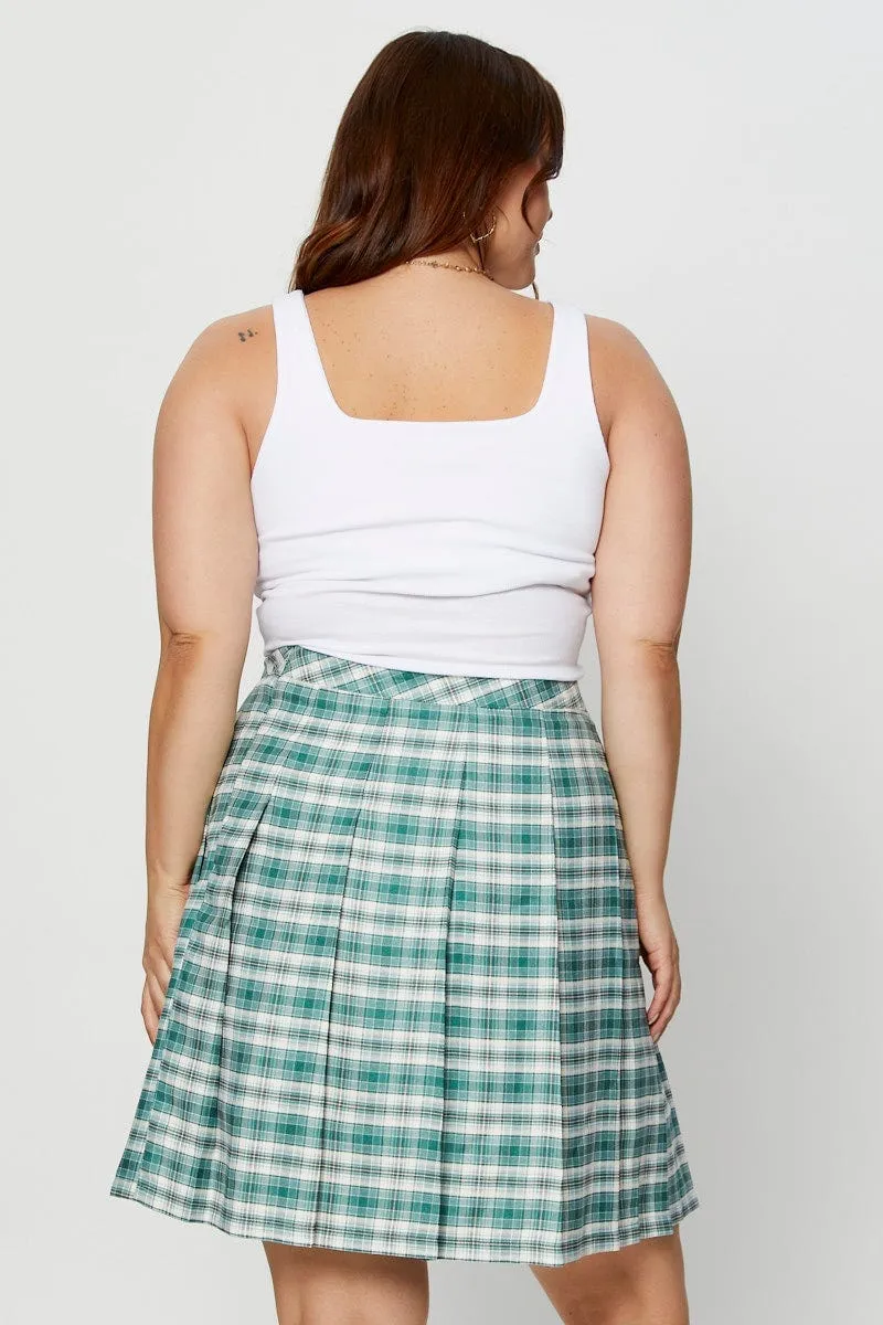 Simple Fashion Winter Staple Check Mini Tennis Skirt Pleated