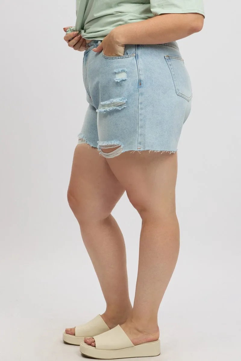 Professional Fit Denim Relaxed Shorts High Rise