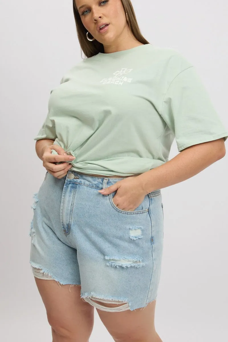Denim Relaxed Shorts High Rise BalancedDrape Comfortable Outerwear